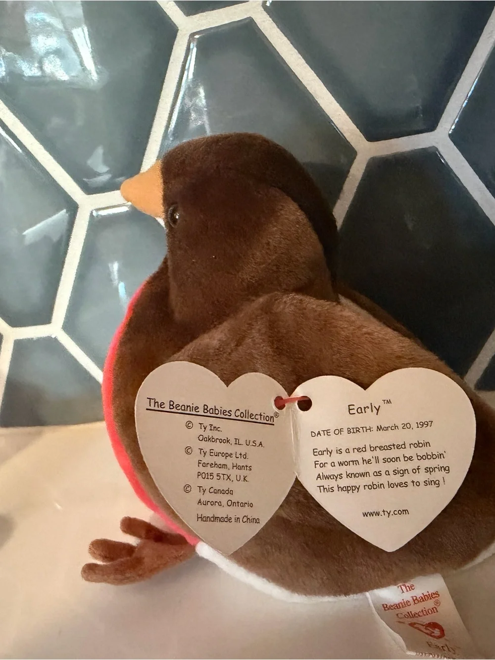 Ty Beanie Baby Early the Robin - Original Retired 1997 DOB